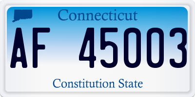 CT license plate AF45003