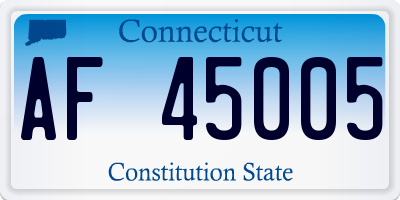 CT license plate AF45005