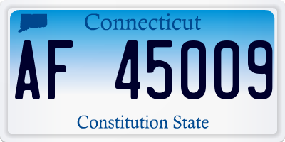 CT license plate AF45009