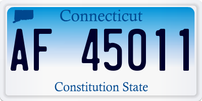 CT license plate AF45011