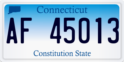 CT license plate AF45013