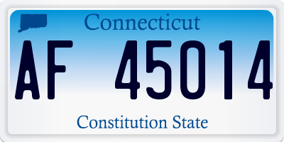 CT license plate AF45014