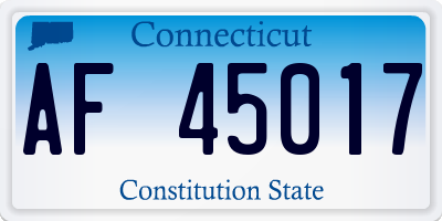 CT license plate AF45017