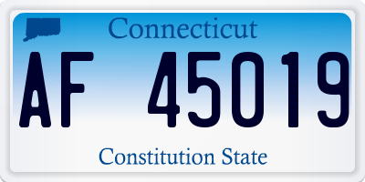 CT license plate AF45019