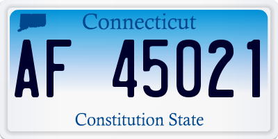 CT license plate AF45021