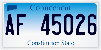 CT license plate AF45026