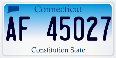 CT license plate AF45027