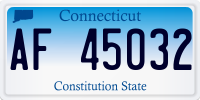 CT license plate AF45032