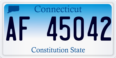 CT license plate AF45042