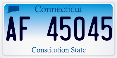 CT license plate AF45045