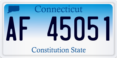 CT license plate AF45051