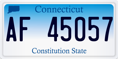 CT license plate AF45057
