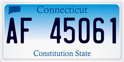 CT license plate AF45061