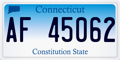 CT license plate AF45062