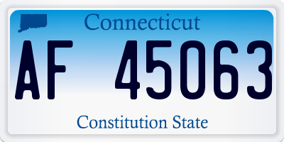 CT license plate AF45063
