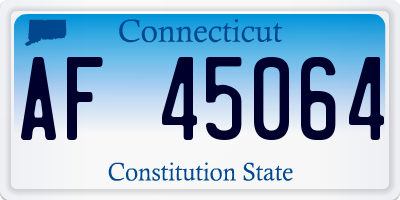 CT license plate AF45064