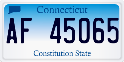 CT license plate AF45065