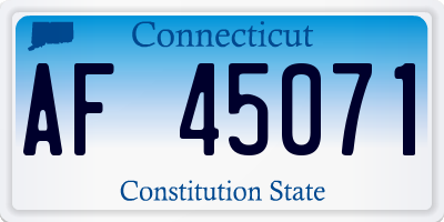 CT license plate AF45071