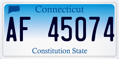CT license plate AF45074