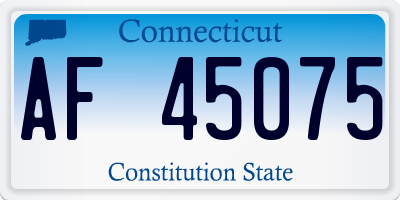 CT license plate AF45075