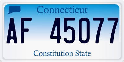 CT license plate AF45077