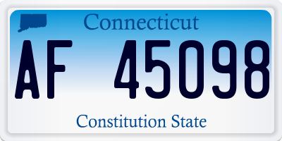 CT license plate AF45098