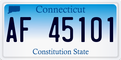 CT license plate AF45101