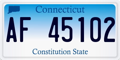 CT license plate AF45102