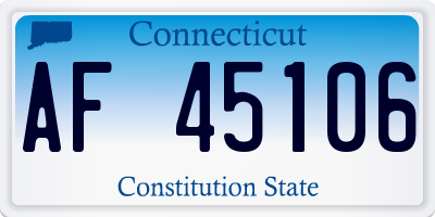 CT license plate AF45106