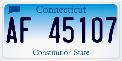 CT license plate AF45107