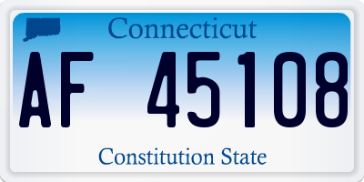 CT license plate AF45108