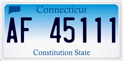 CT license plate AF45111