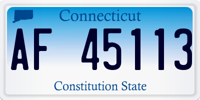 CT license plate AF45113