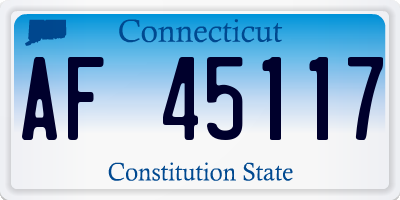 CT license plate AF45117
