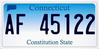 CT license plate AF45122