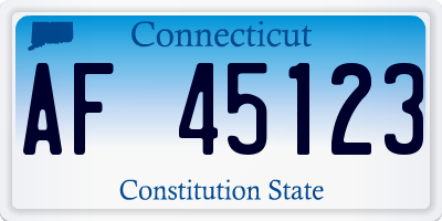 CT license plate AF45123