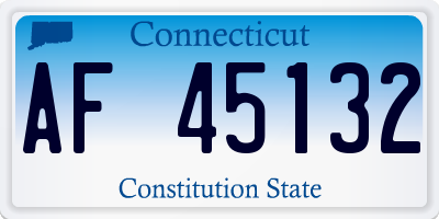 CT license plate AF45132