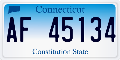 CT license plate AF45134