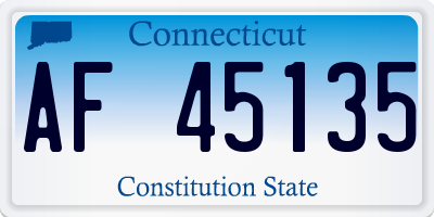 CT license plate AF45135