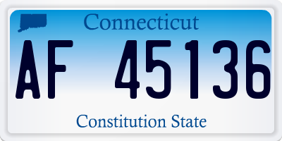 CT license plate AF45136