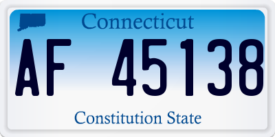 CT license plate AF45138