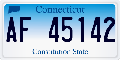 CT license plate AF45142