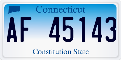 CT license plate AF45143