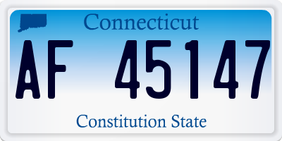 CT license plate AF45147