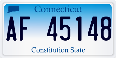 CT license plate AF45148
