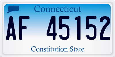 CT license plate AF45152