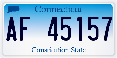 CT license plate AF45157