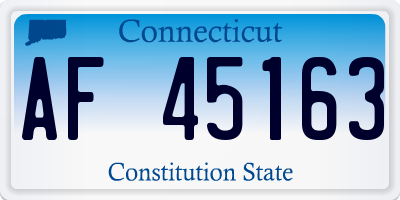 CT license plate AF45163