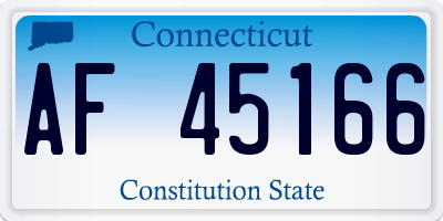 CT license plate AF45166
