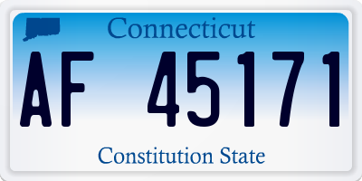 CT license plate AF45171